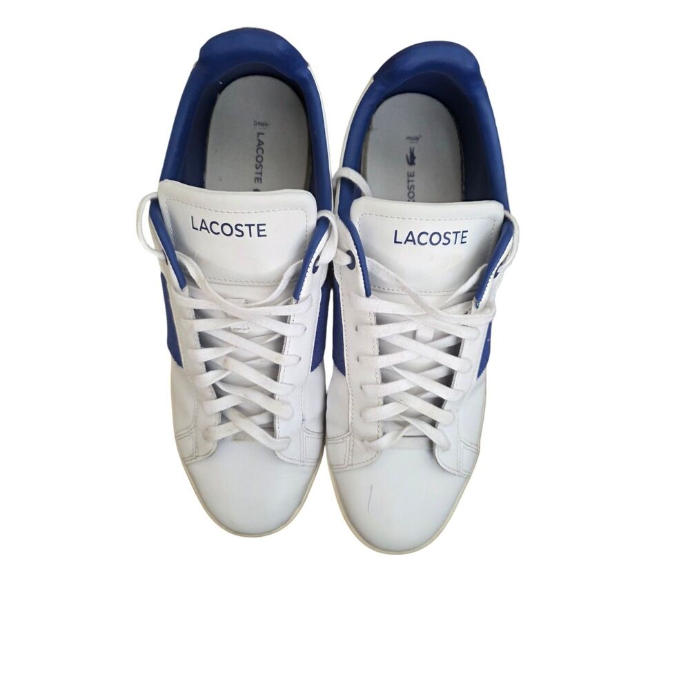 Lacoste Men’s White Blue Casual Sneakers Shoes Size 11 Pre-Owned